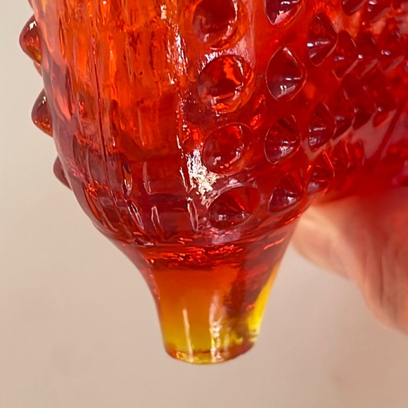 VTG Fenton Amberina Cat Head Glass Shoe - Picture 6 of 6